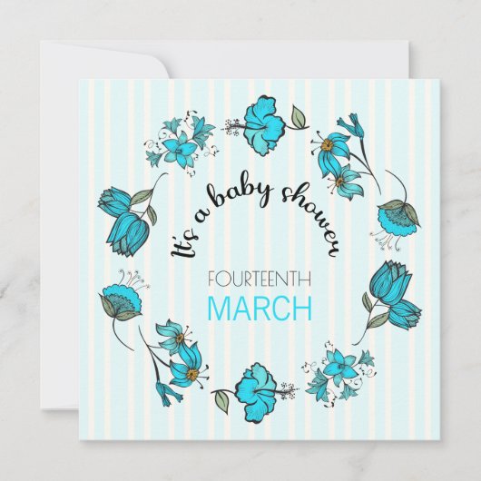 ベビーお洒落シャワー招待状テンプレート 案内状 (正面)