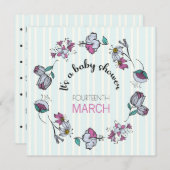 ベビーお洒落シャワー招待状テンプレート 案内状 (正面/裏面)