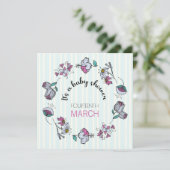 ベビーお洒落シャワー招待状テンプレート 案内状 (スタンド正面)