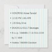 ベビーお洒落シャワー招待状テンプレート 案内状 (裏面)