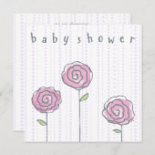 ベビーお洒落シャワー招待状テンプレート 案内状 (正面/裏面)