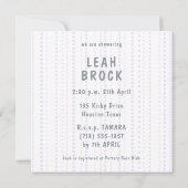 ベビーお洒落シャワー招待状テンプレート 案内状 (裏面)