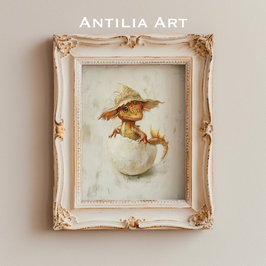 ベビーお洒落ドラゴンハッチアートマジカルファンタジー ポスター