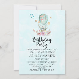 ベビーお洒落バニーが誕生パーティーに 招待状