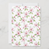 ベビーお洒落パンダ&さくらんぼブロッサムベビーシャワー 招待状 (裏面)