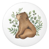 ベビーお洒落ベアーウッドランドフォレストグリーンリー セラミックノブ (正面)