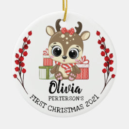 ベビーお洒落ムースベビー第1回クリスマス セラミックオーナメント