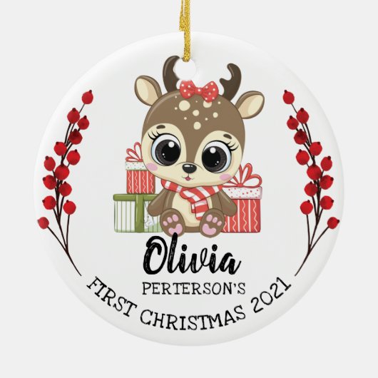 ベビーお洒落ムースベビー第1回クリスマス セラミックオーナメント (裏面)