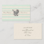 ベビーお洒落乳母車ブルーグリーン助産施設 名刺 (正面/裏面)