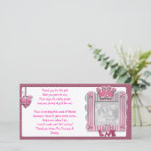 ベビーからのピンクのcandystripeフレームのサンキューカード サンキューカード (スタンド正面)