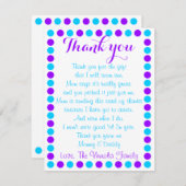 ベビーからの女の赤ちゃんのシャワーのサンキューカード サンキューカード (正面/裏面)