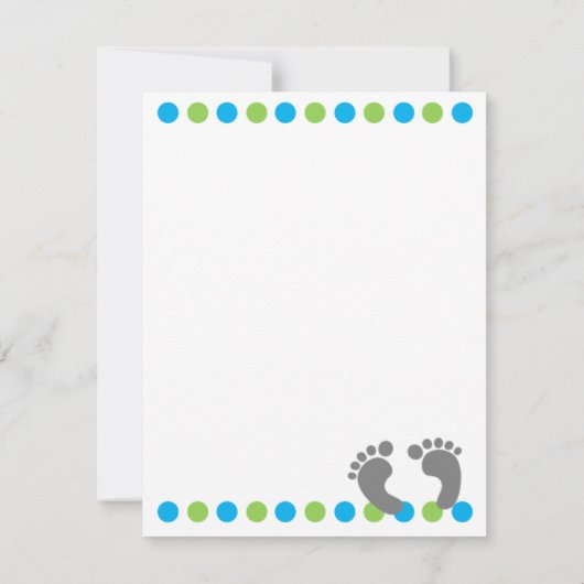 ベビーからの男の赤ちゃんのシャワーのサンキューカード サンキューカード (裏面)