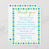 ベビーからの男の赤ちゃんのシャワーのサンキューカード サンキューカード (正面/裏面)