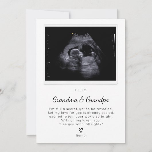 ベビーから未来のおばあちゃん&おじいちゃんカードへの詩 (正面)