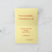 ベビーかわいいイエローキリンパーソナライズされたネームコングラ カード (内部)