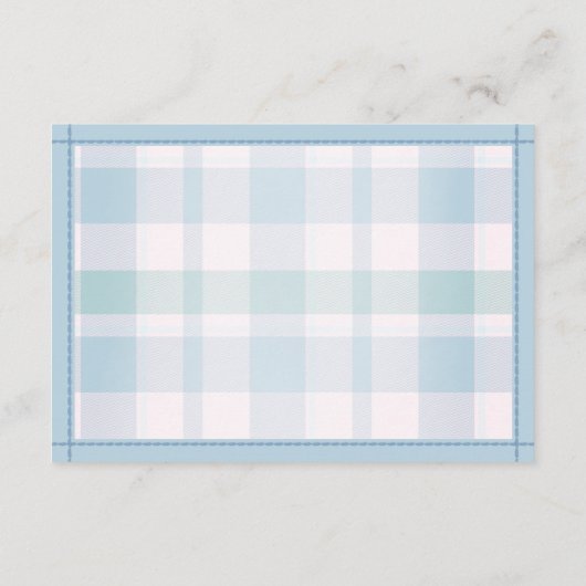 ベビーかわいいクマ男の子の赤ちゃんシャワーゲーム用の本 エンクロージャーカード (裏面)