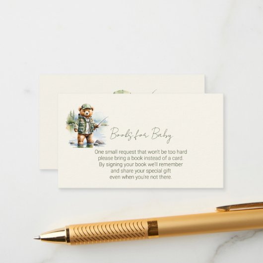 ベビーかわいいクマ魚釣り エンクロージャーカード (正面/裏面インサイチュ)