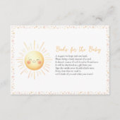ベビーかわいいサンシャインテーマ赤ちゃんシャワー用の本 エンクロージャーカード (正面)