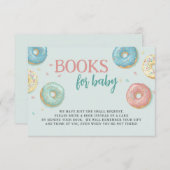 ベビーかわいいドーナツ赤ちゃんシャワー用ブックス エンクロージャーカード (正面/裏面)