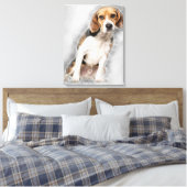 ベビーかわいいビーグル犬2歳 キャンバスプリント (インサイチュ (寝室))