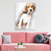 ベビーかわいいビーグル犬2歳 キャンバスプリント (インサイチュ (リビング))