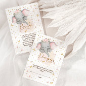 ベビーかわいいピンク象の本 エンクロージャーカード