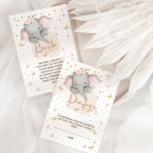 ベビーかわいいピンク象の本 エンクロージャーカード