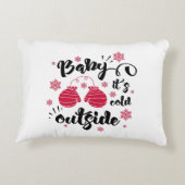 ベビーかわいいミトンの冬の外で寒さ アクセントクッション (裏面)