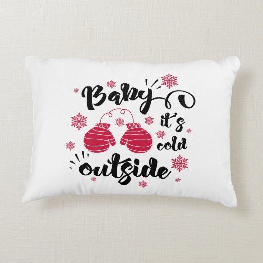 ベビーかわいいミトンの冬の外で寒さ アクセントクッション (裏面)