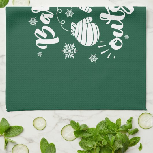 ベビーかわいいミトンの冬の外で寒さ キッチンタオル (折り畳み)