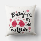 ベビーかわいいミトンの冬の外で寒さ クッション (裏面)