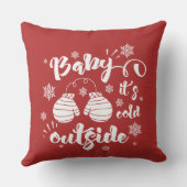 ベビーかわいいミトンの冬の外で寒さ クッション (裏面)