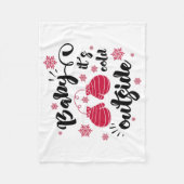 ベビーかわいいミトンの冬の外で寒さ フリースブランケット (正面)