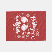 ベビーかわいいミトンの冬の外で寒さ フリースブランケット (正面(横))