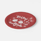 ベビーかわいいミトンの冬の外で寒さ ペーパープレート (アングル)