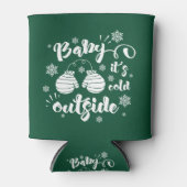 ベビーかわいいミトンの冬の外で寒さ 缶クーラー (正面)