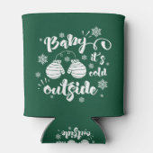 ベビーかわいいミトンの冬の外で寒さ 缶クーラー (裏面)