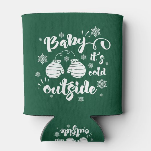 ベビーかわいいミトンの冬の外で寒さ 缶クーラー (裏面)