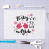 ベビーかわいいミトンの冬の外で寒さ 薄葉紙 (クラフト)