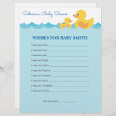 ベビーかわいいラバーアヒル赤ちゃんシャワーゲームの願い (正面/裏面)