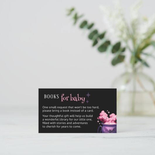 ベビーかわいい不気味カルドロン赤ちゃんシャワーの本 エンクロージャーカード (スタンド正面)