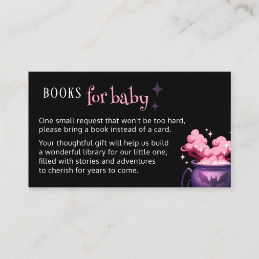 ベビーかわいい不気味カルドロン赤ちゃんシャワーの本 エンクロージャーカード (正面)