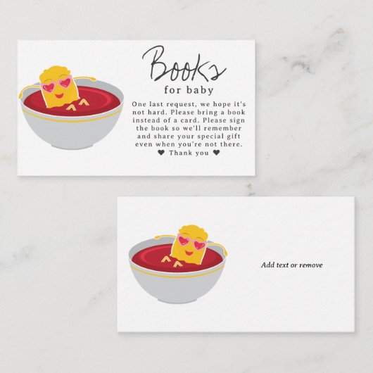 ベビーかわいい小さなナゲット女の子の赤ちゃんシャワーのための本 エンクロージャーカード (正面/裏面)