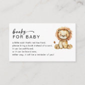 ベビーかわいい小さなライオン赤ちゃんシャワーのための本 エンクロージャーカード (正面)