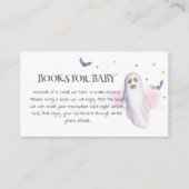 ベビーかわいい幽霊ハロウィンベビーシャワー用の本 エンクロージャーカード (正面)