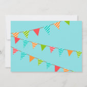 ベビーかわいい月の成長ブルーエレファント 招待状 (裏面)