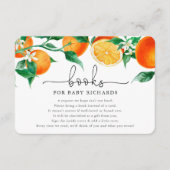ベビーかわいこちゃんオレンジ柑橘系ベビーシャワー用の本 エンクロージャーカード (正面)