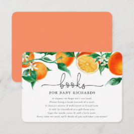 ベビーかわいこちゃんオレンジ柑橘系ベビーシャワー用の本 エンクロージャーカード