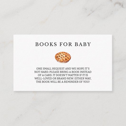 ベビーかわいこちゃんパイ秋ベビーシャワー用ブック エンクロージャーカード (正面)