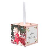 ベビーかわいらしの初めてのクリスマス写真 キューブオーナメント (裏面アングル)